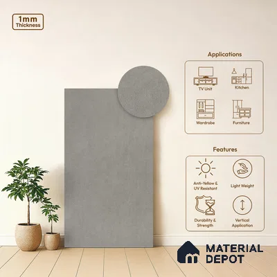 Stone Look LM 01396 Tokyo Millet 8 ft x 4 ft Texture Finish Decorative Laminate - 1 mm  | Suitable for TV Unit, Wardrobe, Kitchen Cabinets