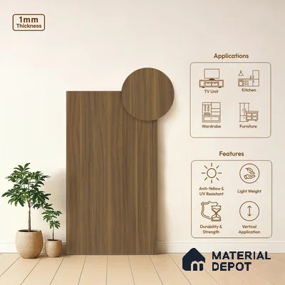 Wooden Look LM 01425 Tango Wood 8 ft x 4 ft Texture Finish Decorative Laminate - 1 mm  | Suitable for TV Unit, Wardrobe, Kitchen Cabinets