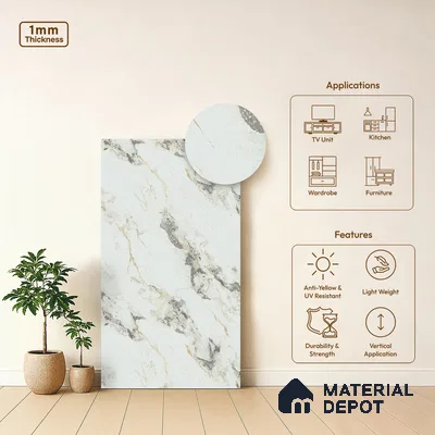 LM 01438 Carve Craft 8 ft x 4 ft Super Matte Finish Decorative Laminate - 1 mm  | Suitable for TV Unit, Wardrobe, Kitchen Cabinets