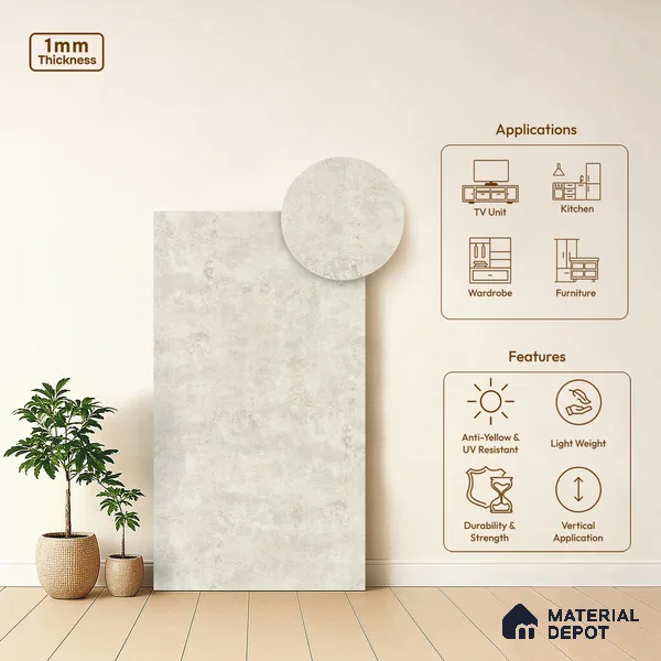 Stone Look LM 01457 Opulent Relief 8 ft x 4 ft Super Matte Finish Decorative Laminate - 1 mm | Suitable for TV Unit, Wardrobe, Kitchen Cabinets