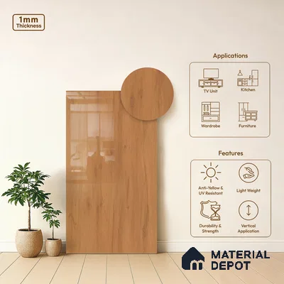 Wooden Look LM 01468 Urban Blend 8 ft x 4 ft High Gloss Finish Decorative Laminate - 1 mm  | Suitable for TV Unit, Wardrobe, Kitchen Cabinets