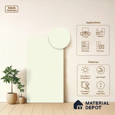 LM 01501 Frosty White 8 ft x 4 ft Suede Finish Decorative Laminate - 1 mm  | Suitable for Living Room, Kitchen, Office