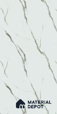 White Marble Look LM 21884 8 ft x 4 ft Texture Finish Decorative Laminate - 1 mm | Suitable for TV Unit, Wardrobe, Kitchen Cabinets