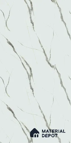 White Marble Look LM 21884 8 ft x 4 ft Texture Finish Decorative Laminate - 1 mm | Suitable for TV Unit, Wardrobe, Kitchen Cabinets