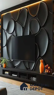 Duco Paintable Black Pattern 8 ft x 8 ft CNC Made HDHMR Panel - 30 mm