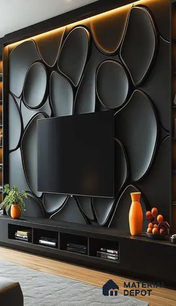 Duco Paintable Black Pattern 8 ft x 8 ft CNC Made HDHMR Panel - 30 mm