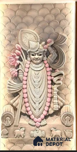 Blessings of Shrinathji Duco Paintable 4 ft x 2 ft CNC Made HDHMR Panel - 50 mm