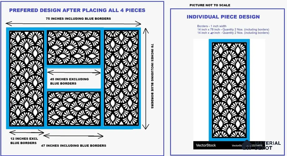 Duco Paintable Blooming Lotus Lattice 8 ft x 4 ft CNC Made HDHMR Panel - 12 mm