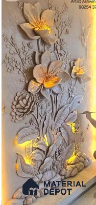 Blooming Radiance 6 ft x 4 ft CNC Made HDHMR Panel - 30 mm