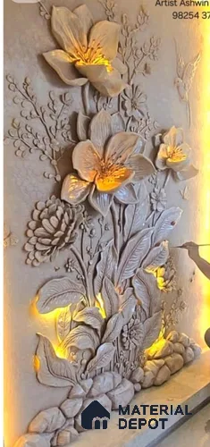 Blooming Radiance 6 ft x 4 ft CNC Made HDHMR Panel - 30 mm
