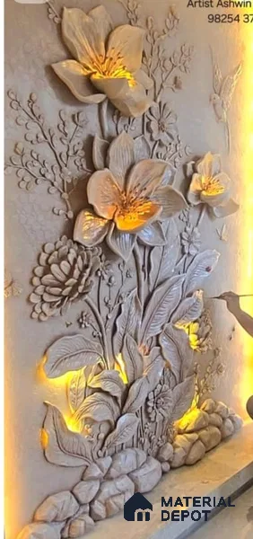 Blooming Radiance 6 ft x 4 ft CNC Made HDHMR Panel - 30 mm