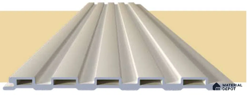 White Plain Colour Louver PN 05884 9 ft x 6.2 inch WPC Panel - 12 mm | Suitable for Feature Wall, TV Unit & Living Room | Width is Subjected to 5% Variation