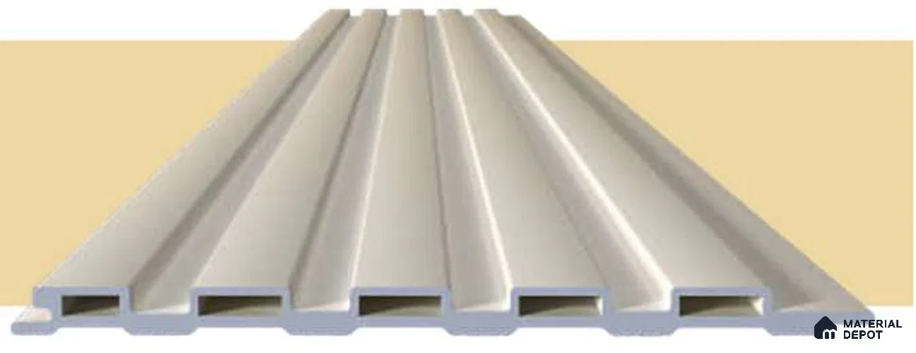 White Plain Colour Louver PN 05884 9 ft x 6.2 inch WPC Panel - 12 mm | Suitable for Feature Wall, TV Unit & Living Room | Width is Subjected to 5% Variation