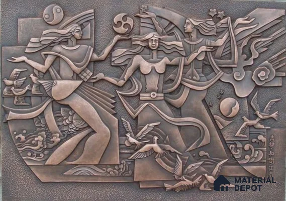Duco Paintable Bronze Relief Mural 6 ft 9 inch x 5 ft 9 inch CNC Made HDHMR - 25 mm