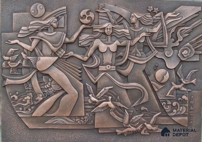 Duco Paintable Bronze Relief Mural 6 ft 9 inch x 5 ft 9 inch CNC Made HDHMR - 25 mm