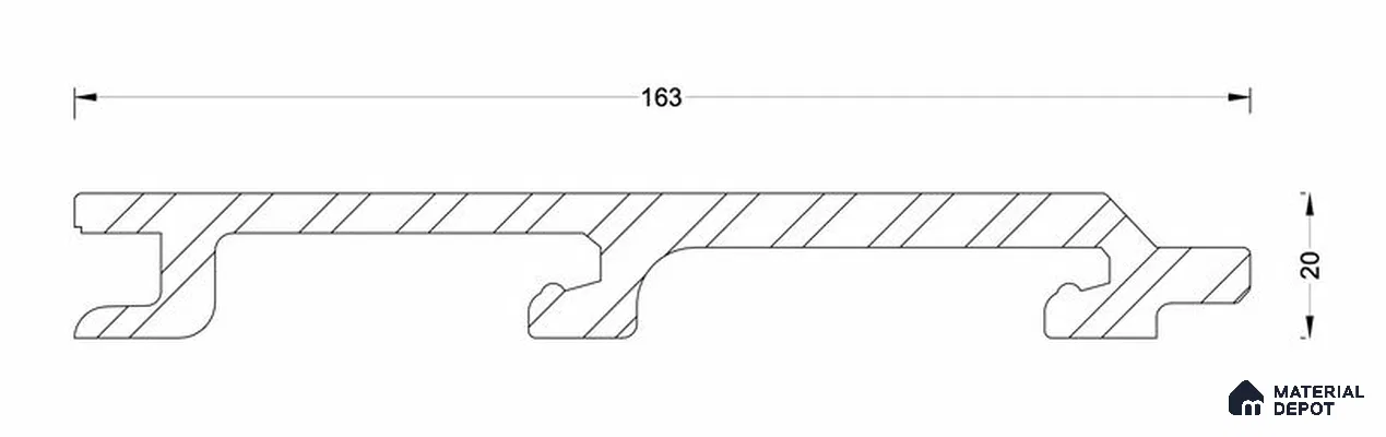 PN 06686 I (163 x 20 x 2895) mm WPC Cladding Exterior Wall Panel | 3 inch Screw for Framing (5 x 75) mm | 1.5 inch Screw for Profile Fixing (6 x 38) mm