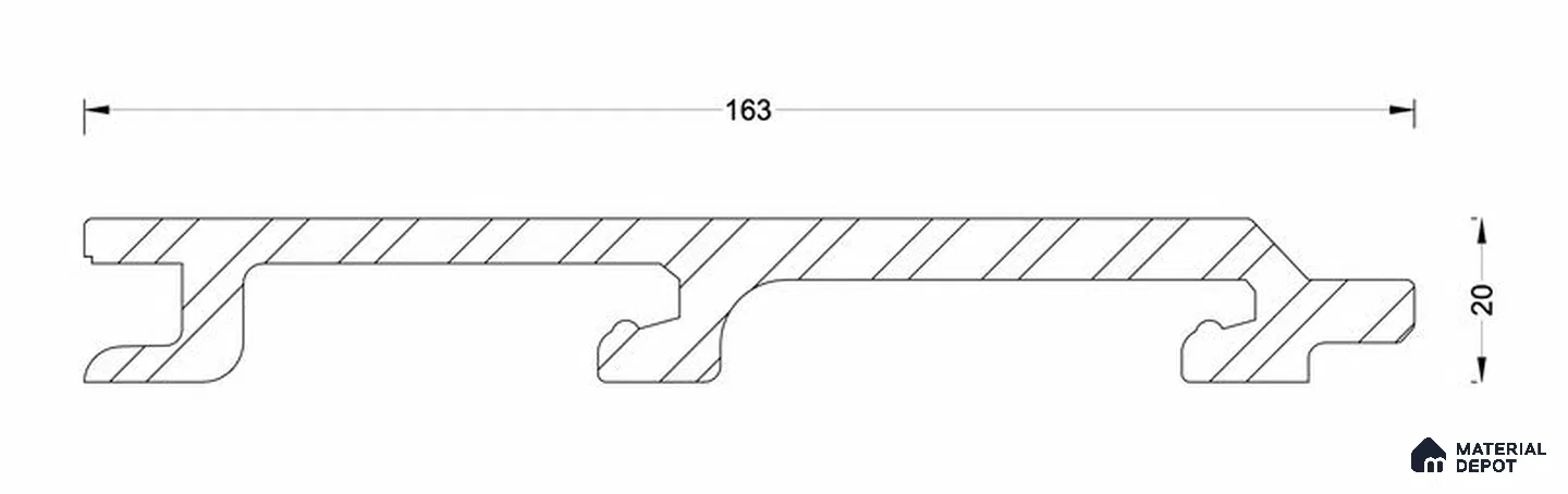 PN 06686 I (163 x 20 x 2895) mm WPC Cladding Exterior Wall Panel | 3 inch Screw for Framing (5 x 75) mm | 1.5 inch Screw for Profile Fixing (6 x 38) mm