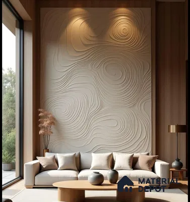 Contour Flow Wall 10 ft x 7 ft CNC Made HDHMR - 25 mm