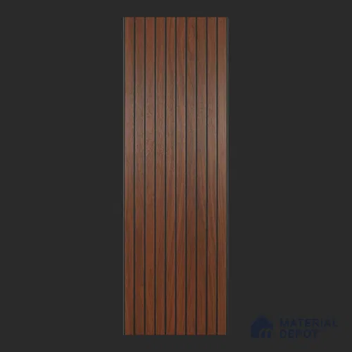 Brown Wooden Louver PN 00385 10 ft x 12 inch PVC Panel - 10 mm | Suitable for Feature Wall, TV Unit & Living Room | Width is Subjected to 5% Variation