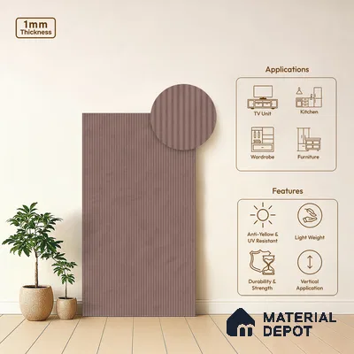 Brown Cement Look LM 18809 8 ft x 4 ft Texture Finish Decorative Laminate - 1 mm | Suitable for TV Unit, Wardrobe, Kitchen Cabinets