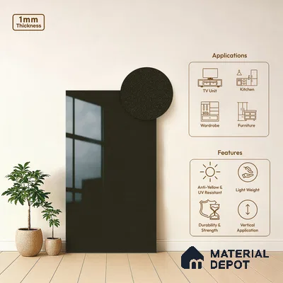 Metallic Look LM 19196 Metallic Rust 8 ft x 4 ft Glossy Finish Decorative Laminate - 1 mm | Suitable for TV Unit, Wardrobe, Kitchen Cabinets