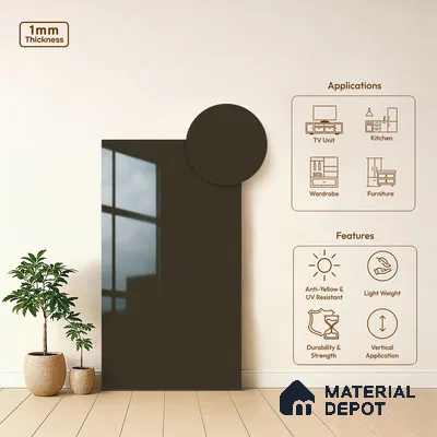 Solid Colors Look LM 19220 Llama Wool 8 ft x 4 ft Glossy Finish Decorative Laminate - 1 mm | Suitable for Living Room, Kitchen, Office