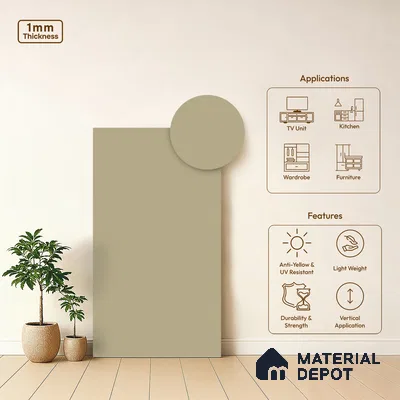 Solid Colors Look LM 19226 Pabble Stone 8 ft x 4 ft Matte Finish Decorative Laminate - 1 mm | Suitable for Living Room, Kitchen, Office