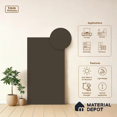 Solid Colors Look LM 19231 Armadillo 8 ft x 4 ft Matte Finish Decorative Laminate - 1 mm | Suitable for Living Room, Kitchen, Office