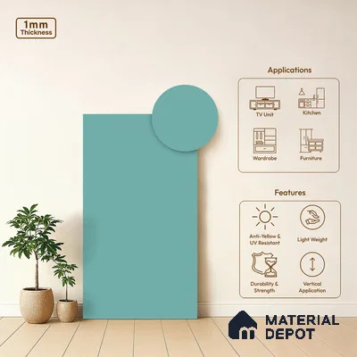 Solid Colors Look LM 19232 Celesto 8 ft x 4 ft Matte Finish Decorative Laminate - 1 mm | Suitable for Living Room, Kitchen, Office