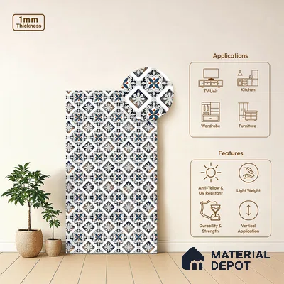 Digital Look LM 19275 Foulard 8 ft x 4 ft Texture Finish Decorative Laminate - 1 mm | Suitable for TV Unit, Wardrobe, Kitchen Cabinets