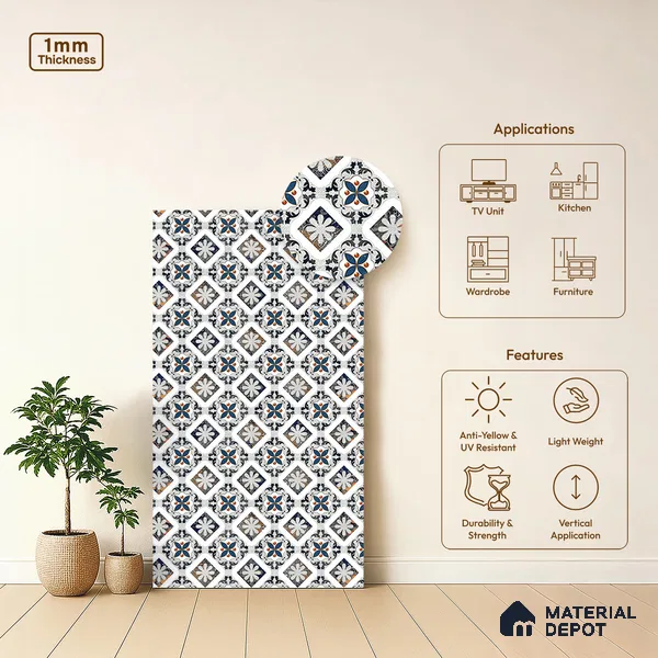 Digital Look LM 19275 Foulard 8 ft x 4 ft Texture Finish Decorative Laminate - 1 mm | Suitable for TV Unit, Wardrobe, Kitchen Cabinets