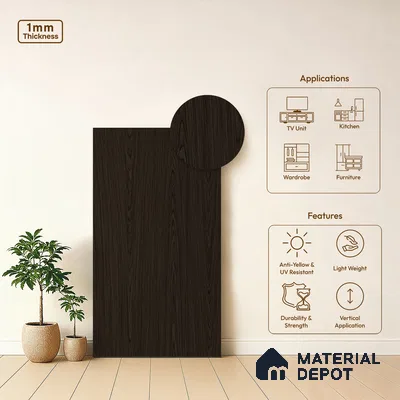Wooden Look LM 19305 Mongolian Oak 8 ft x 4 ft Matte Finish Decorative Laminate - 1 mm | Suitable for TV Unit, Wardrobe, Kitchen Cabinets