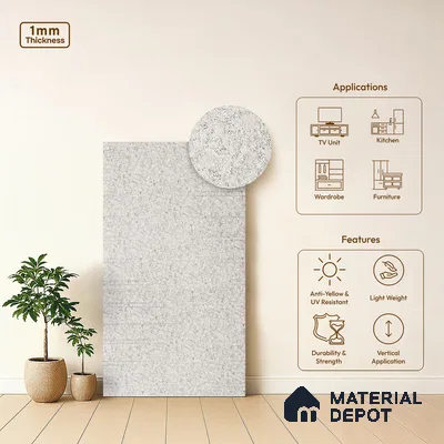 Stone Look LM 19319 Painted Concrete 8 ft x 4 ft Texture Finish Decorative Laminate - 1 mm | Suitable for TV Unit, Wardrobe, Kitchen Cabinets