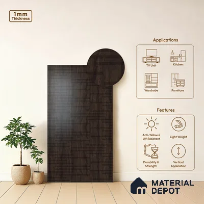 Abstract Look LM 19323 Amazon Wood 8 ft x 4 ft Texture Finish Decorative Laminate - 1 mm | Suitable for TV Unit, Wardrobe, Kitchen Cabinets