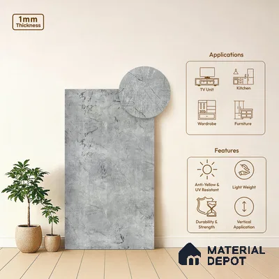 Wooden Look LM 19342 Greek Slate 2 8 ft x 4 ft Texture Finish Decorative Laminate - 1 mm | Suitable for TV Unit, Wardrobe, Kitchen Cabinets