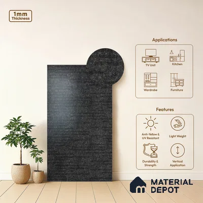 Stone Look LM 19368 Asphalt Concrete 8 ft x 4 ft Texture Finish Decorative Laminate - 1 mm | Suitable for TV Unit, Wardrobe, Kitchen Cabinets