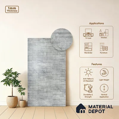 Wooden Look LM 19370 Greek Slate 2 8 ft x 4 ft Texture Finish Decorative Laminate - 1 mm | Suitable for TV Unit, Wardrobe, Kitchen Cabinets