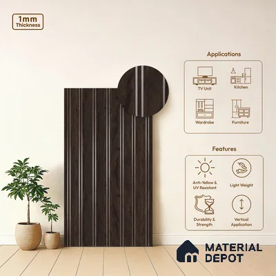 Wooden Look LM 19382 Amazon Wood 8 ft x 4 ft Texture Finish Decorative Laminate - 1 mm | Suitable for TV Unit, Wardrobe, Kitchen Cabinets