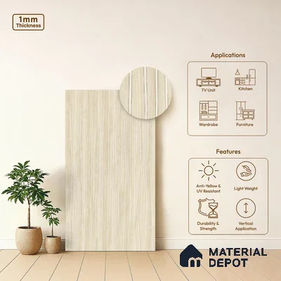 Wooden Look LM 19383 Baraki Walnut 8 ft x 4 ft Texture Finish Decorative Laminate - 1 mm | Suitable for TV Unit, Wardrobe, Kitchen Cabinets