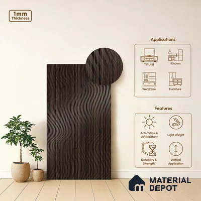 Patterned Look LM 19386 Camden Craftwood 8 ft x 4 ft Texture Finish Decorative Laminate - 1 mm | Suitable for Bedroom, TV Unit, Wardrobe
