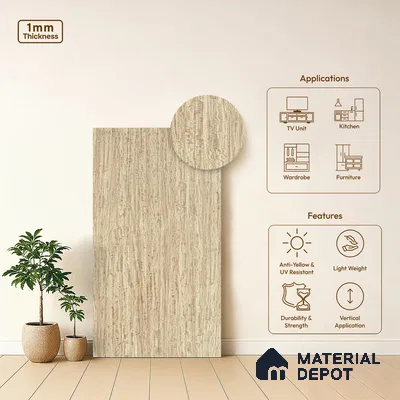 Wooden Look LM 19407 Mali Mahogany 8 ft x 4 ft Suede Finish Decorative Laminate - 1 mm | Suitable for TV Unit, Wardrobe, Kitchen Cabinets
