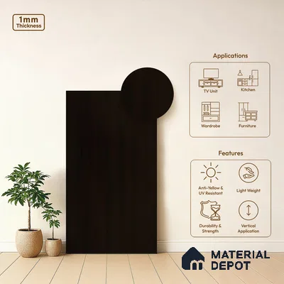 Wooden Look LM 19413 Brown Ipe 8 ft x 4 ft Suede Finish Decorative Laminate - 1 mm | Suitable for TV Unit, Wardrobe, Kitchen Cabinets