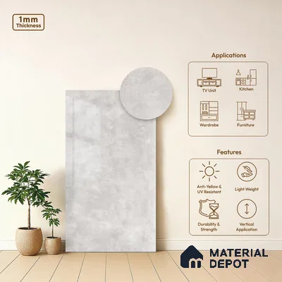 LM 19451 Bolviya Design Marble High Gloss Finish 8 ft x 4 ft Decorative Laminate - 1 mm | Suitable for TV Unit, Wardrobe, Kitchen Cabinets