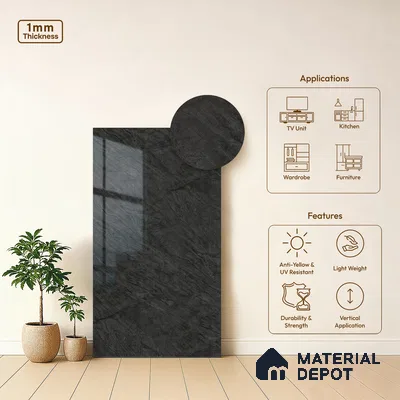 LM 19460 E Maycair Marble Marble High Gloss Finish 8 ft x 4 ft Decorative Laminate - 1 mm | Suitable for TV Unit, Wardrobe, Kitchen Cabinets