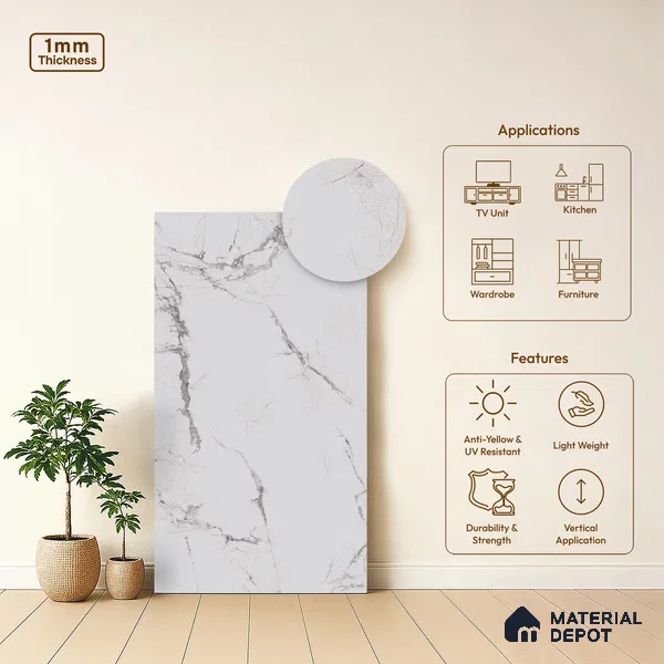 LM 19463 Opulent Orbs Seraphinite Texture Finish 8 ft x 4 ft Decorative Laminate - 1 mm | Suitable for TV Unit, Wardrobe, Kitchen Cabinets