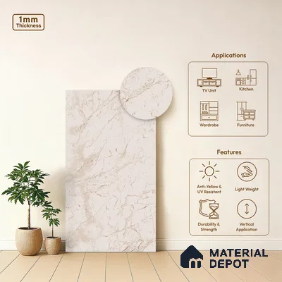 Beige Seraphinite Texture Finish Decorative Laminate 8 ft x 4 ft | LM 19465 - 1 mm | Ideal for Living Room, Bedroom, Kitchen, TV Unit, Wardrobe