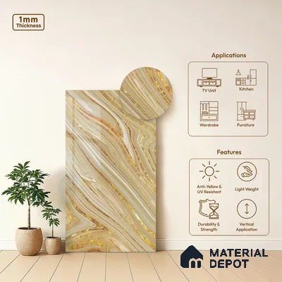 LM 21100 Nexion Digital High Gloss Finish 8 ft x 4 ft Decorative Laminate - 1 mm | Suitable for TV Unit, Wardrobe, Kitchen Cabinets