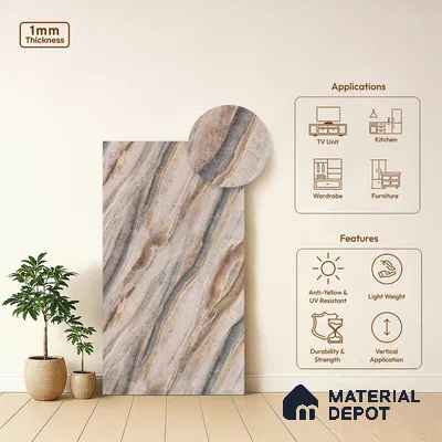 LM 21109 C Dunesone Drift Super Matte Super Matte Finish 8 ft x 4 ft Decorative Laminate - 1 mm | Suitable for TV Unit, Wardrobe, Kitchen Cabinets