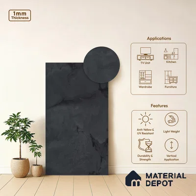 Stone Look LM 01169 Stone Finish 8 ft x 4 ft Decorative Laminate - 1 mm | Suitable for TV Unit, Wardrobe, Kitchen Cabinets