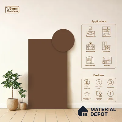 TR 1143 8 ft x 4 ft Zero Matte Finish Acrylic Laminate - 1.5 mm | Suitable for Living Room, Kitchen, Office